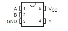 SN74AHC1G08DBVR pin connection