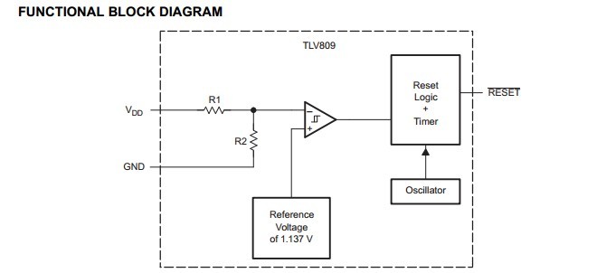 TLV809K33DBVR pin connection