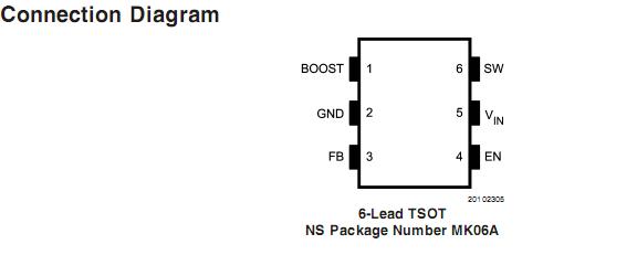 LM2734ZMK Connection Diagram