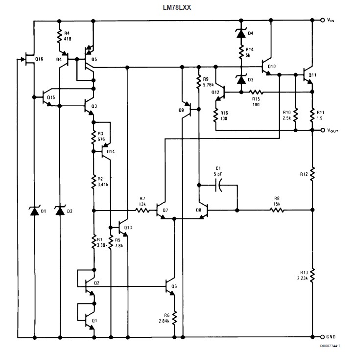 LM78L05ACMX pin connection