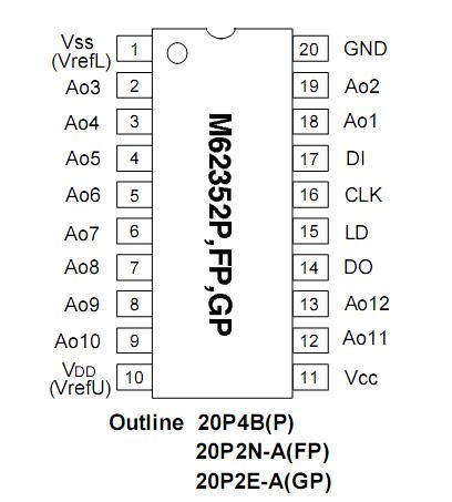 m62352p Pin Configuration