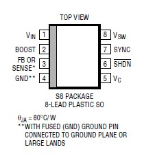 LT1461DHS8-5 pin connection