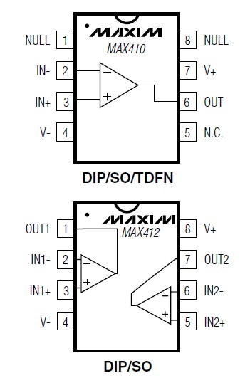 MAX4126ESA pin connection