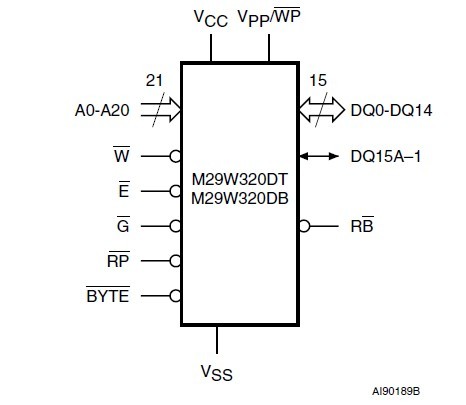 M29W320DT-70N6 pin connection