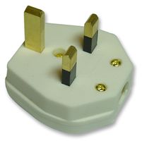 PRO ELEC9518 13A WHITEMAINS PLUG, UK, 13A, WHITE detail