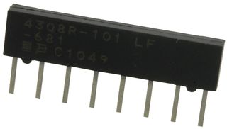 4308R-101-681LF - RESISTOR, BUS RES N/W 7, 68 OHM, 0.02, SIP detail