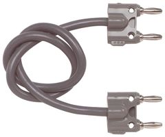 2BA-18 - CABLE ASSEMBLY, DOUBLE BANANA PLUG, 18IN, GREY detail