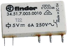 FINDER34.51.7.005.0010POWER RELAY, SPDT-CO, 5VDC, 10A, PCB detail