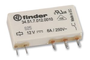 FINDER34.51.7.012.0010POWER RELAY, SPDT-CO, 12VDC, 6A PC BOARD detail