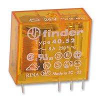 FINDER40.52.8.024.0000POWER RELAY, DPDT-2CO, 24VAC, 15A, PCB detail