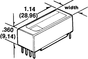 922A12C2C - REED RELAY, DPDT, 12VDC, 0.25A, THD detail