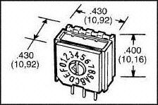 94HAB16RAT - SWITCH, ROTARY, HEXADECIMAL, 100mA detail