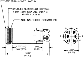 922-1524-525 - SWITCH, PUSHBUTTON, SPST-NO detail