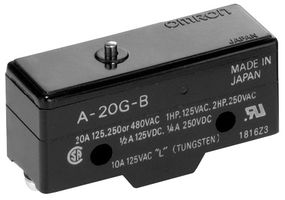 A-20GQ21-B - MICROSWITCH, PLUNGER, SPDT, 500V, 20A detail