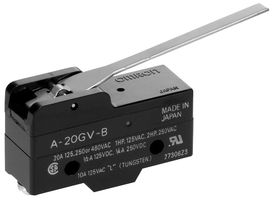 A-20GV2-B7-K - MICROSWITCH, HINGE, SPDT, 500V, 20A detail