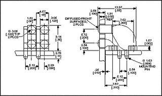 515-1061F - LIGHT PIPE, DUAL, ROUND, PCB detail