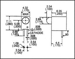 551-0207F - INDICATOR, LED PCB, 3MM, GREEN, 2.1V detail