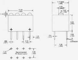 555-5303F - INDICATOR, LED PCB, 4-LED, GREEN, 2.5MCD detail