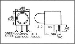 550-3605F - INDICATOR, LED PCB, 5MM, YEL/GREEN, 2.3V detail