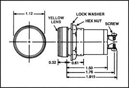 556-1305-304 - INDICATOR, LED PANEL MNT, YELLOW, 125V detail