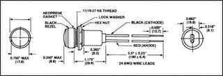 557-1303-203F - INDICATOR, LED PANEL MNT, YELLOW, 12V detail