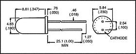 521-9465F - LED, 5MM, GREEN, 120MCD, 565NM detail