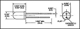 521-9462F - LED, RED / GREEN, 5MM detail