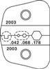 Part Number: 2003
Price: US $0.00-1.00  / Piece
Summary: 


 CRIMP DIE SET


 Crimp Size:
0.42